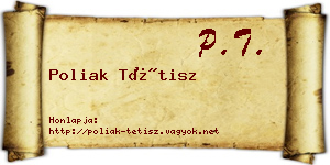 Poliak Tétisz névjegykártya